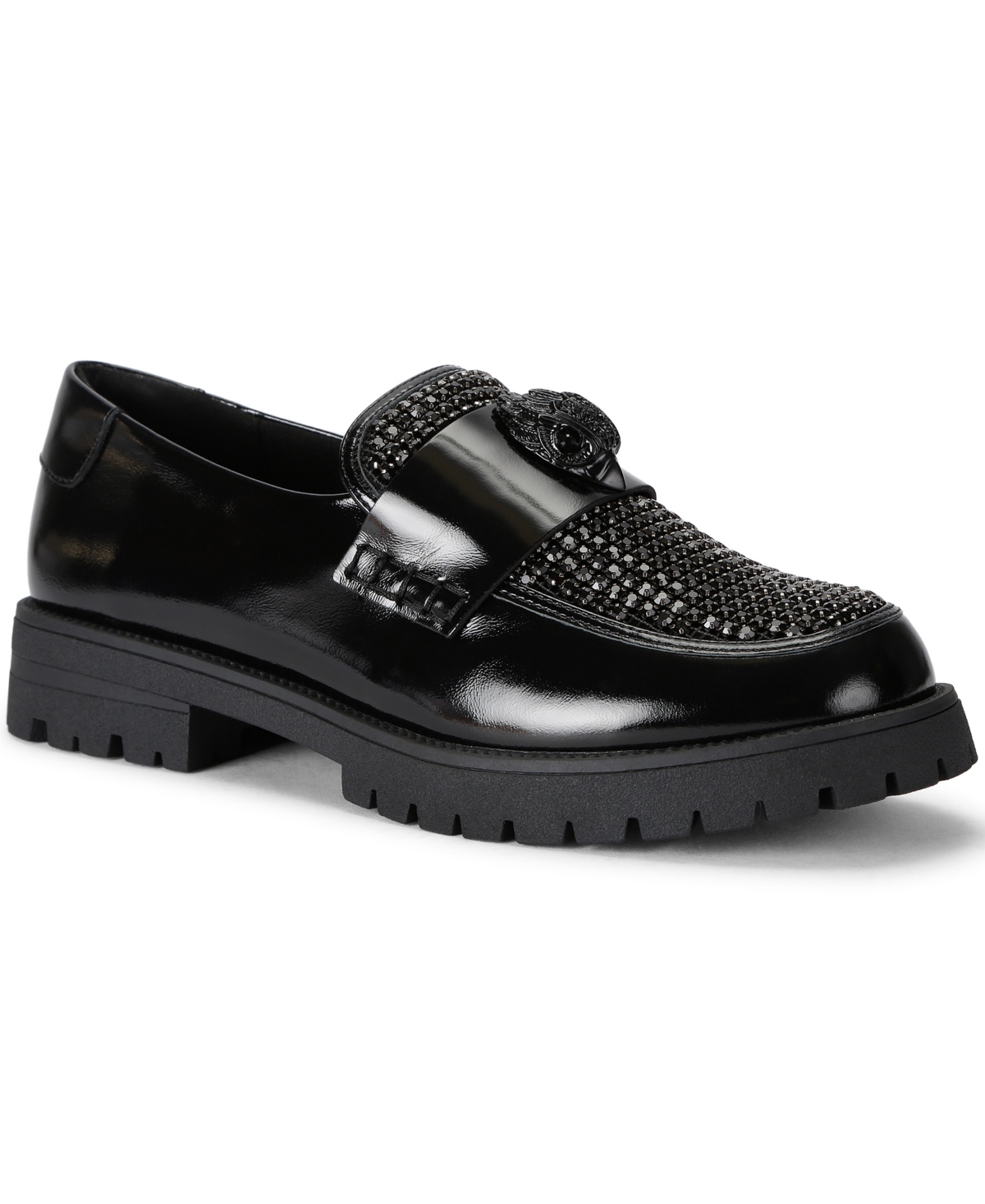 Kurt Geiger London Women's Eagle Crystal Slip-On Loafers - Black