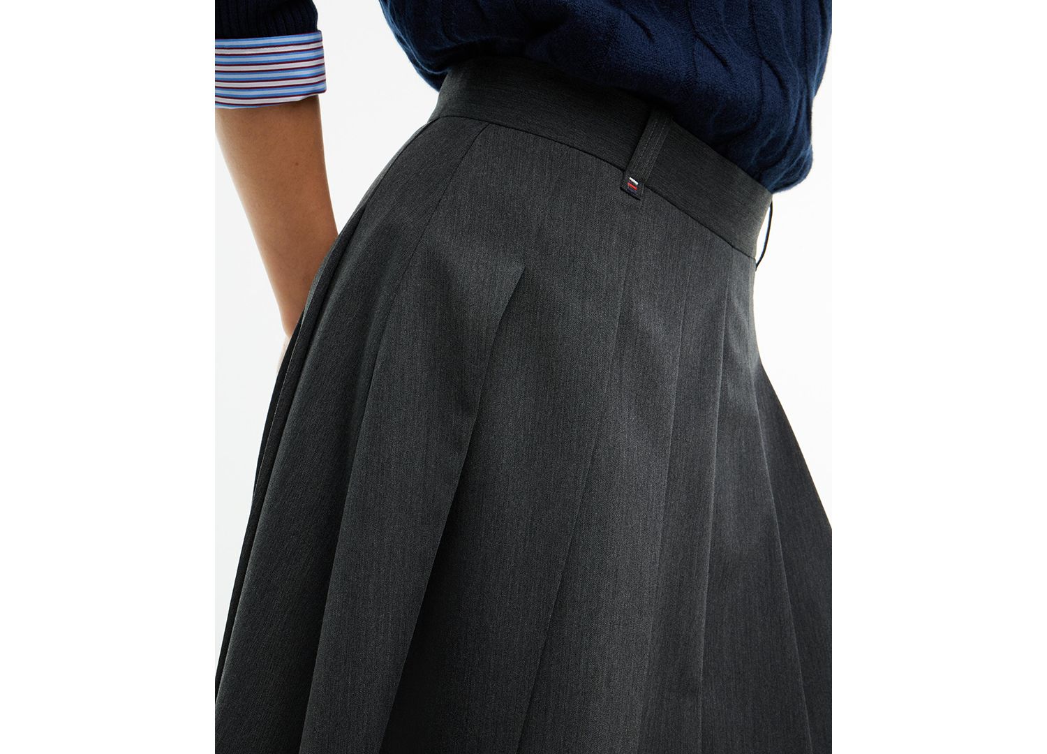 Women's Pleated High-Waisted Midi Skirt