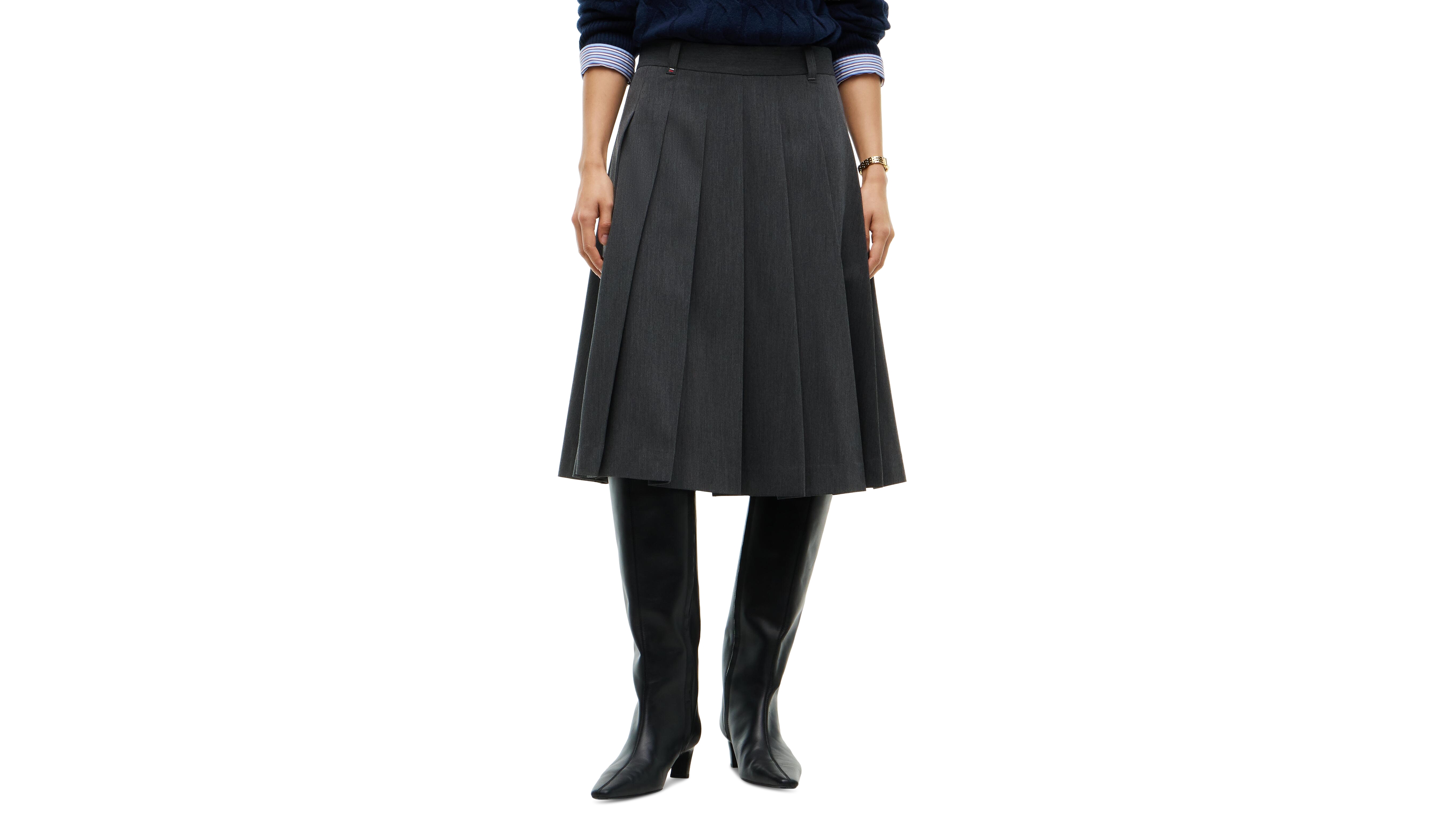 Tommy Hilfiger Women's Pleated High-Waisted Midi Skirt