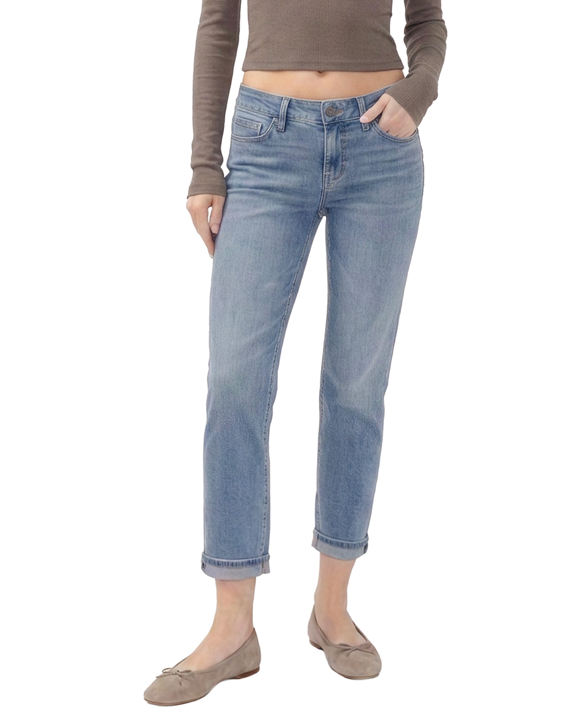 Silver Jeans Co. Women's Boyfriend Slim Low-Rise