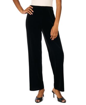 Women's Velvet High-Rise Straight-Leg Pants