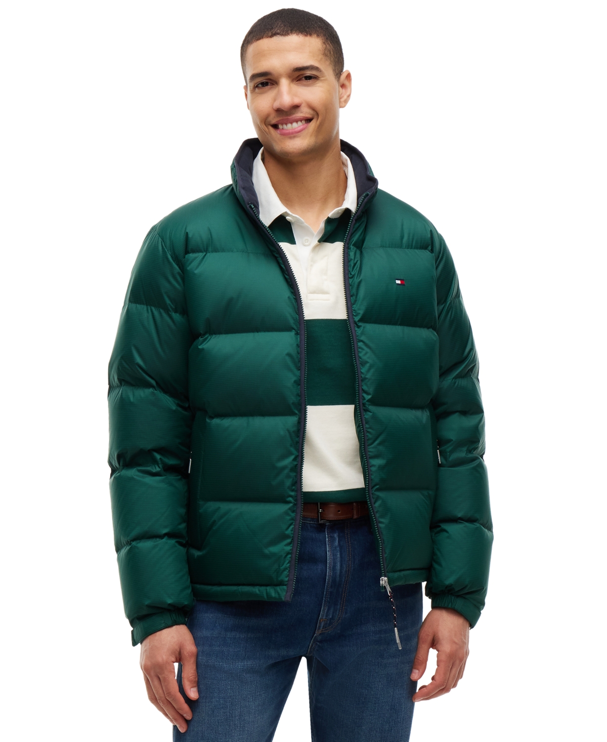 Tommy Hilfiger Men's Ripstop Stand-Collar Puffer Jacket - Ornamental Green