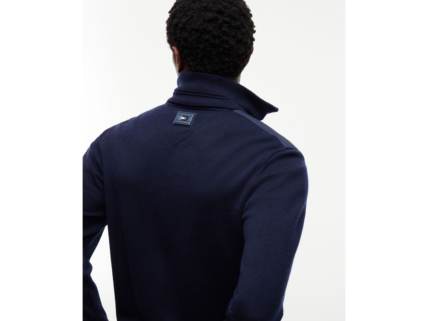 Мужская куртка Tommy Hilfiger New York Label Mixed Media Regular-Fit Wool-Blend, цвет: Тёмно-синий — фото 4