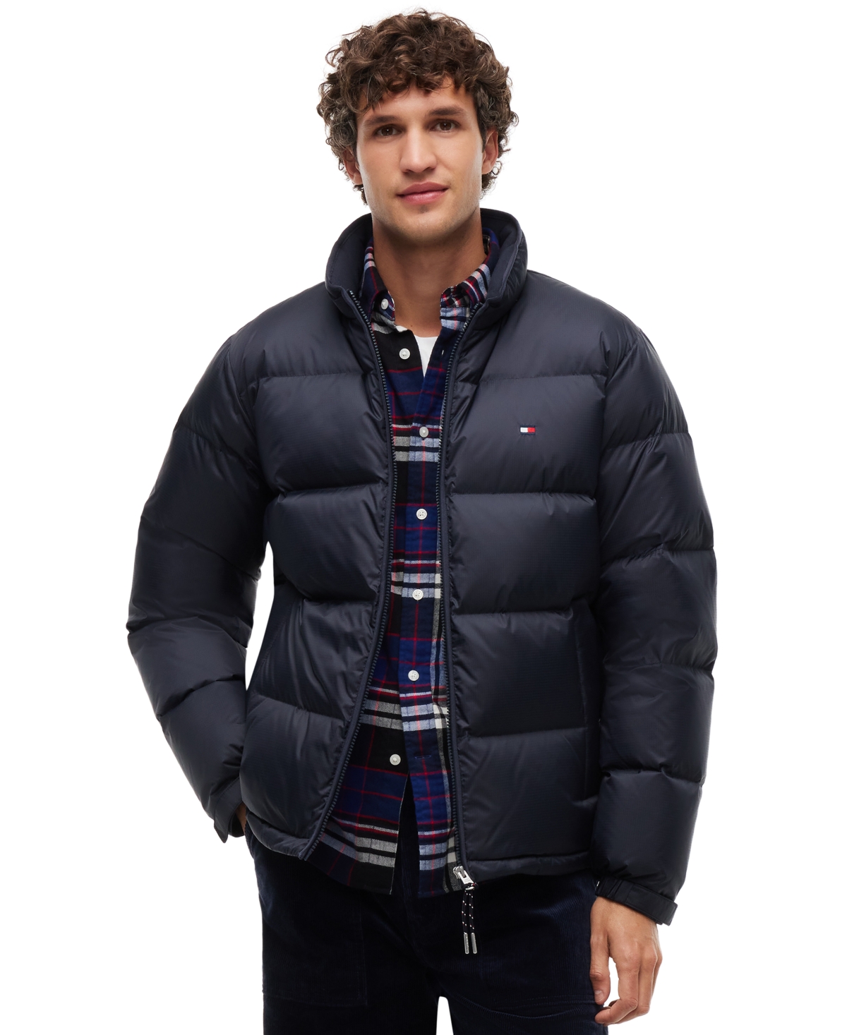 Tommy Hilfiger Men's Water-Repellent Ripstop Down Jacket - Navy Blue - S