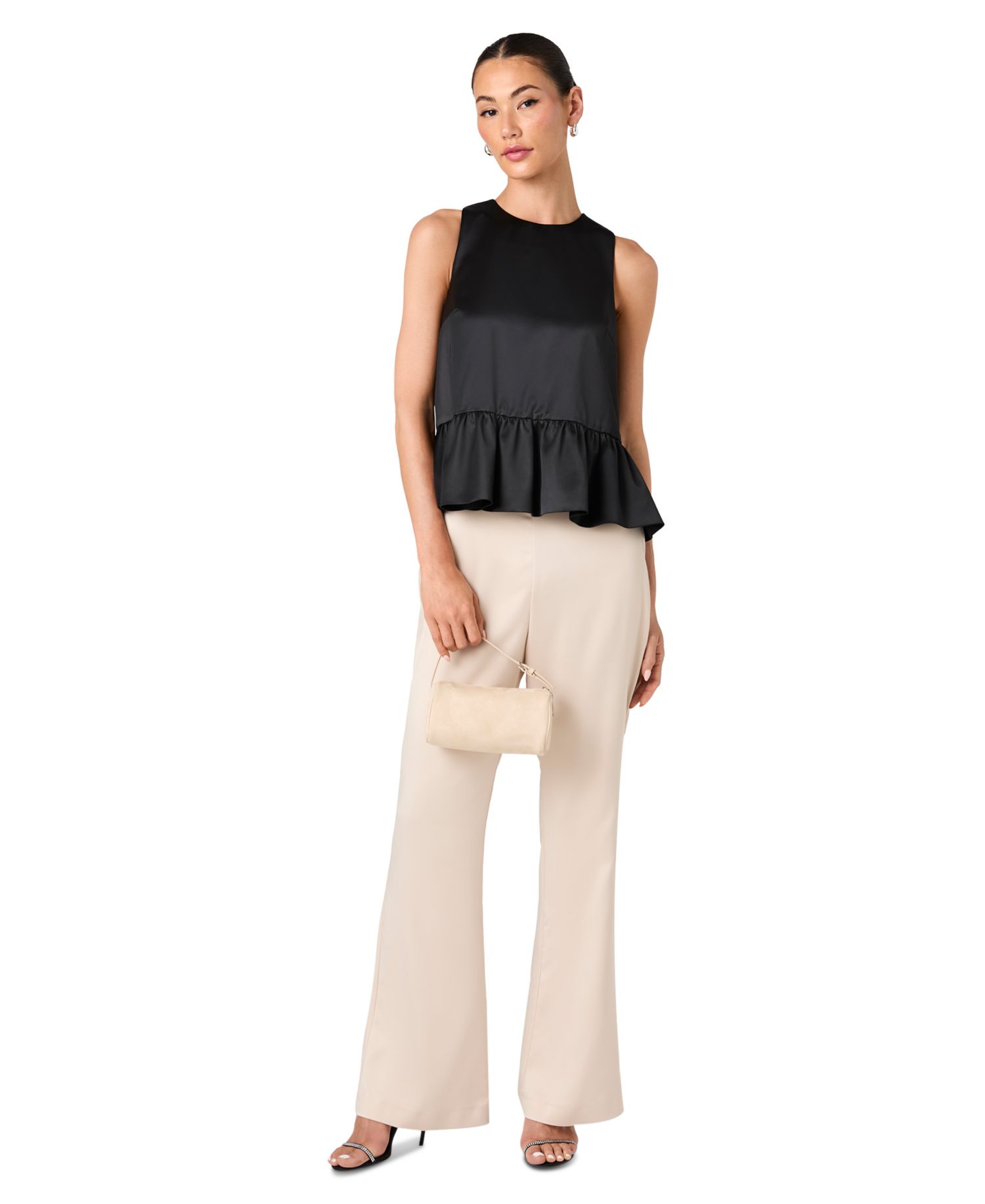 Women's Carey Satin Sleeveless Peplum Top