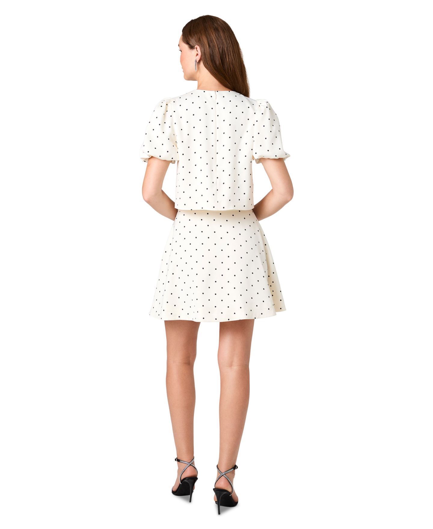 Женская блузка French Connection Maelys Polka-Dot Puff-Sleeve Velvet-Bow, цвет: В горошек — фото 5