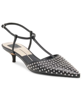 Women's Torena Pointed Toe T-Strap Kitten Heel Pumps