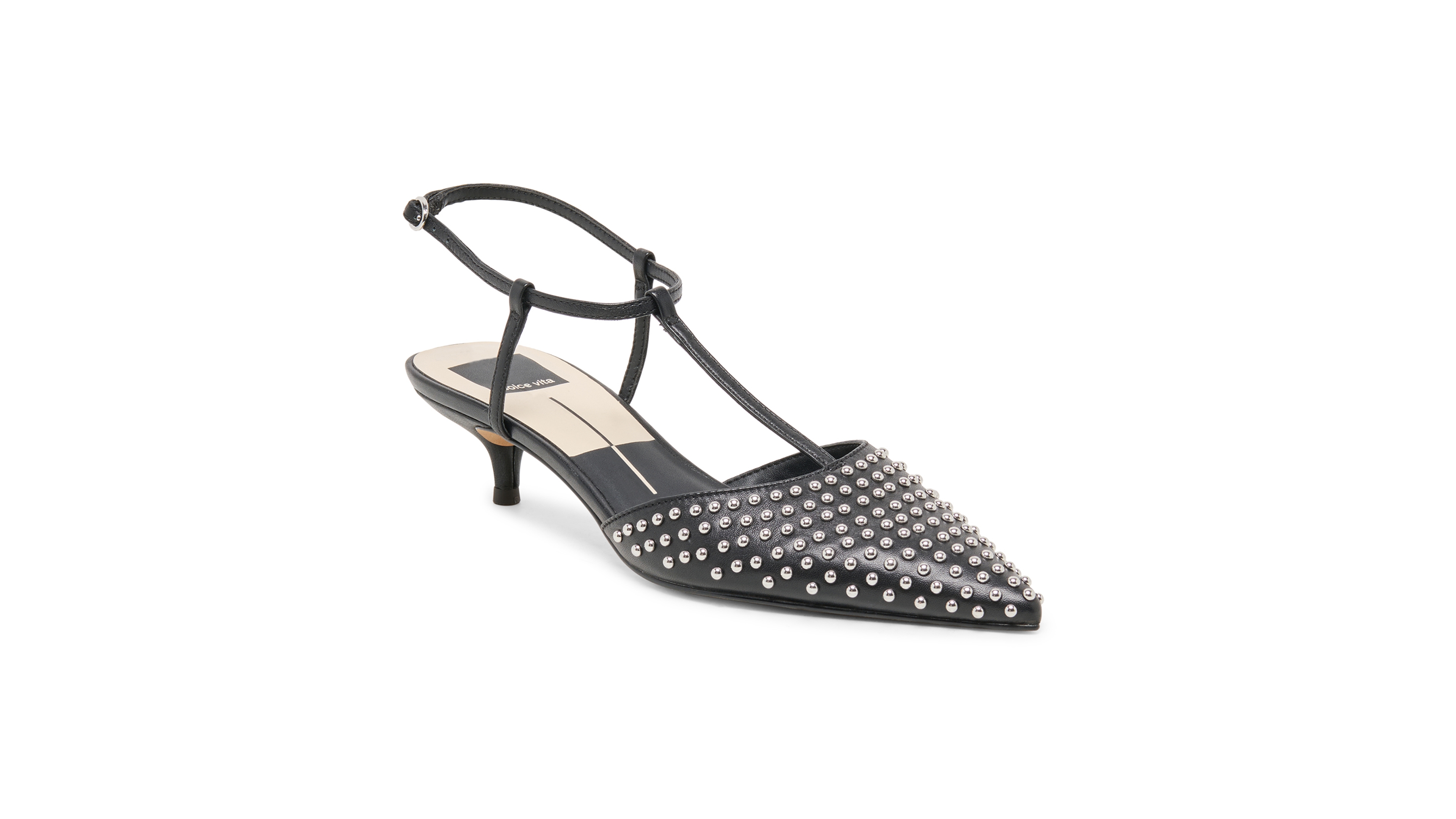 Dolce Vita Women's Torena Pointed Toe T-Strap Kitten Heel Pumps