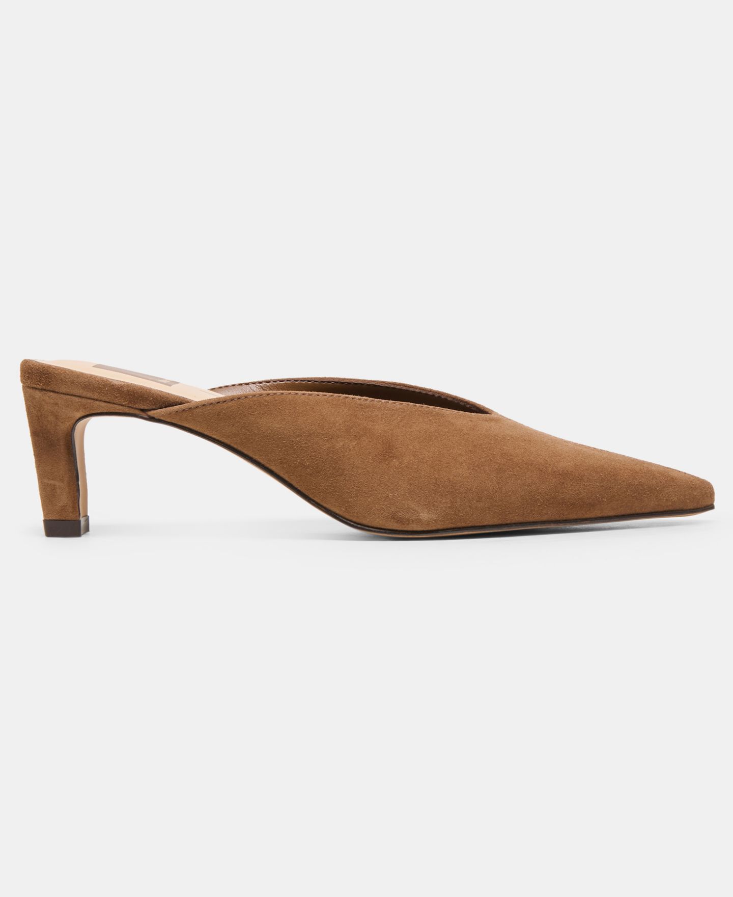 Женские сабо Dolce Vita Lavina Pointed Toe High Vamp Blade Heel Mule Pumps, цвет: Какао замшевый — фото 2