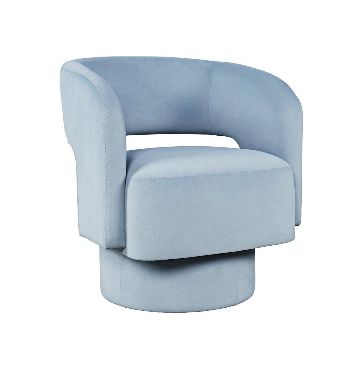 Starlight Canyon Home Polyester Split-Back Swivel Accent Chair, Mid-Century Modern Armchair - Blue