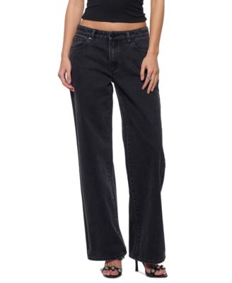 Juniors' Heidi High-Rise Wide-Leg Slubby-Textured Jeans