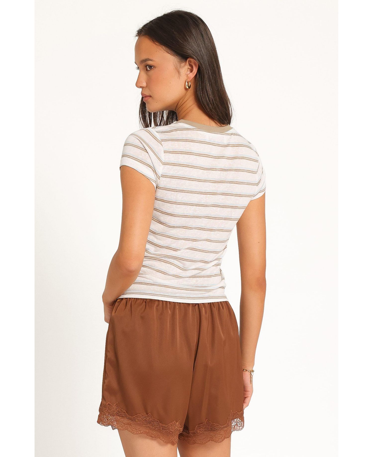 Women's Billi Stripe Crew Neck Short-Sleeve Tee