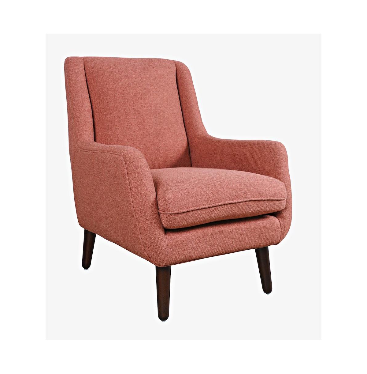 Jofran Theo Mid-Century Modern Contemporary Upholstered Accent Chair, Rose