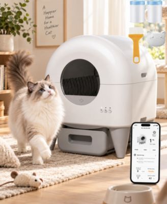 Automatic Self-Cleaning Cat Litter Box with 95L Drum & 15L Sealed Waste Bin, Quiet Mode