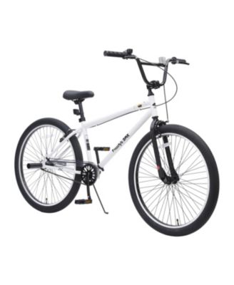 26" Freestyle Bike for Teens with steel frame, single-speed design, front caliper brake, rear V-brake, and 2 stunt pegs