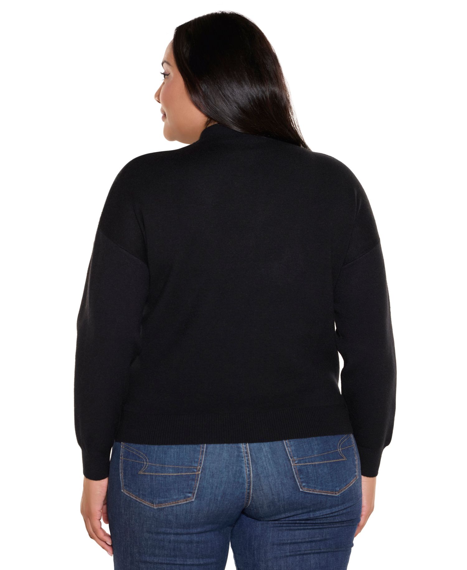 Plus Size Embellished Mock-Neck Sweater