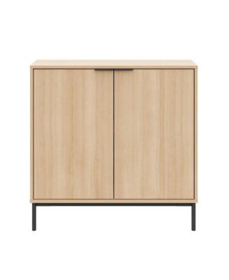 Slim 2-Door Storage Console, Natural blonde oak