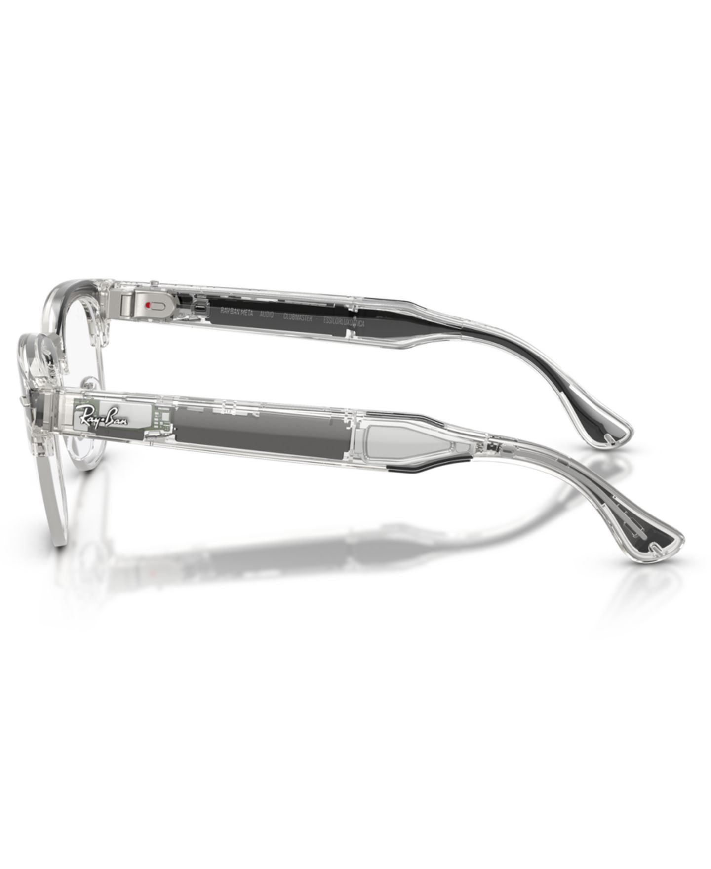 Женские очки Ray-Ban Meta Audio Clubmaster Optics Polarized Eyeglasses, RW7004V, цвет: Серый — фото 3
