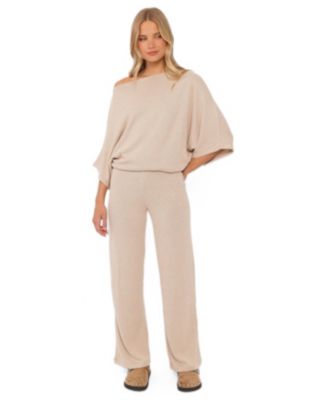 Women's Salome Off-Shoulder Wide-Leg Knit Top and Pants, 2-Piece Set