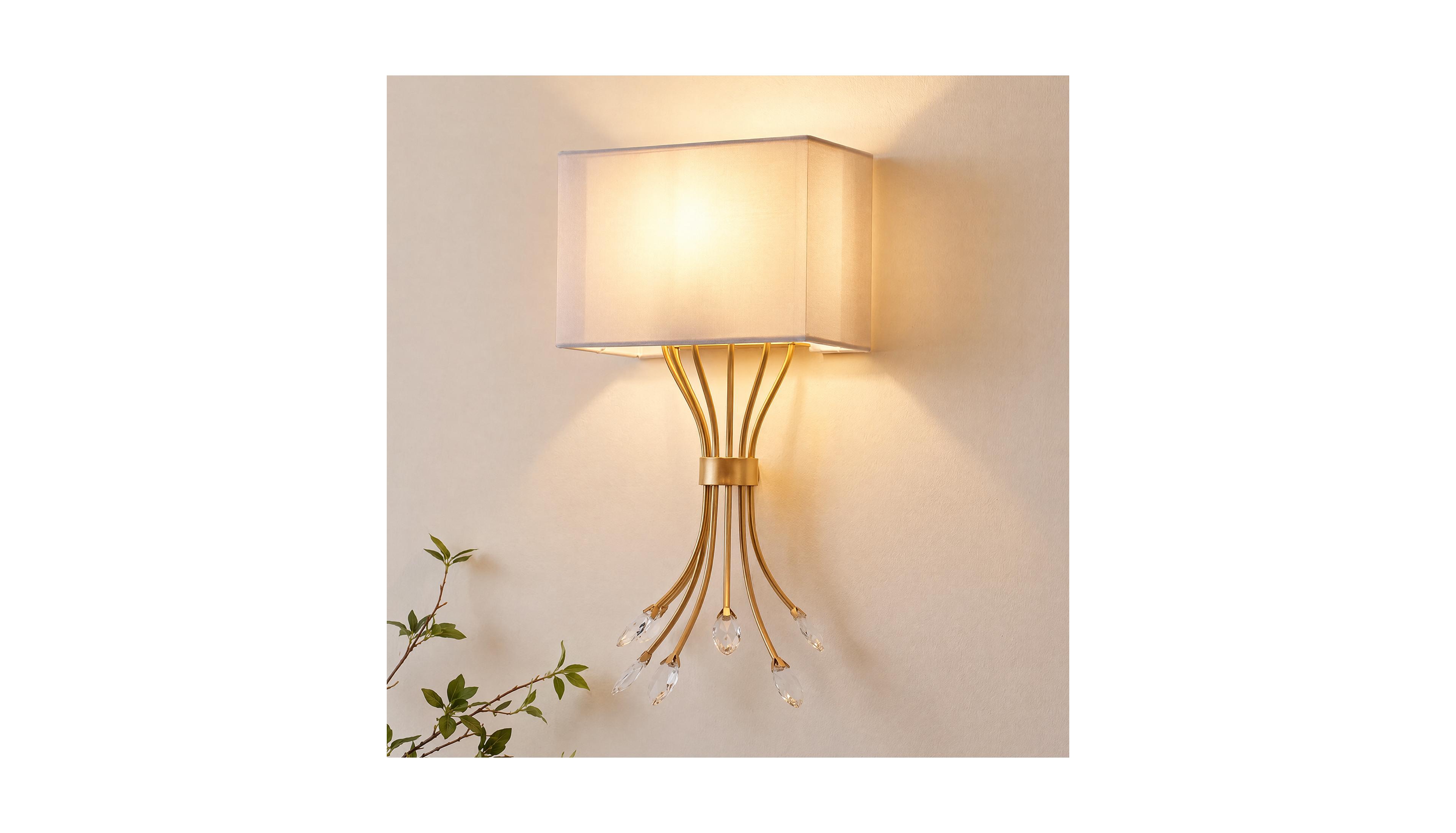 Tribesigns 1-Light Gold Crystal Wall Sconce, Modern Wall Sconce