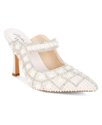 Womens Dalston Pearls and Rhinestones Slip On Sandals