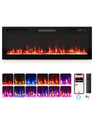 50 Inch Smart WiFi Electric Fireplace 750W 1500W Indoor Heater APP Control