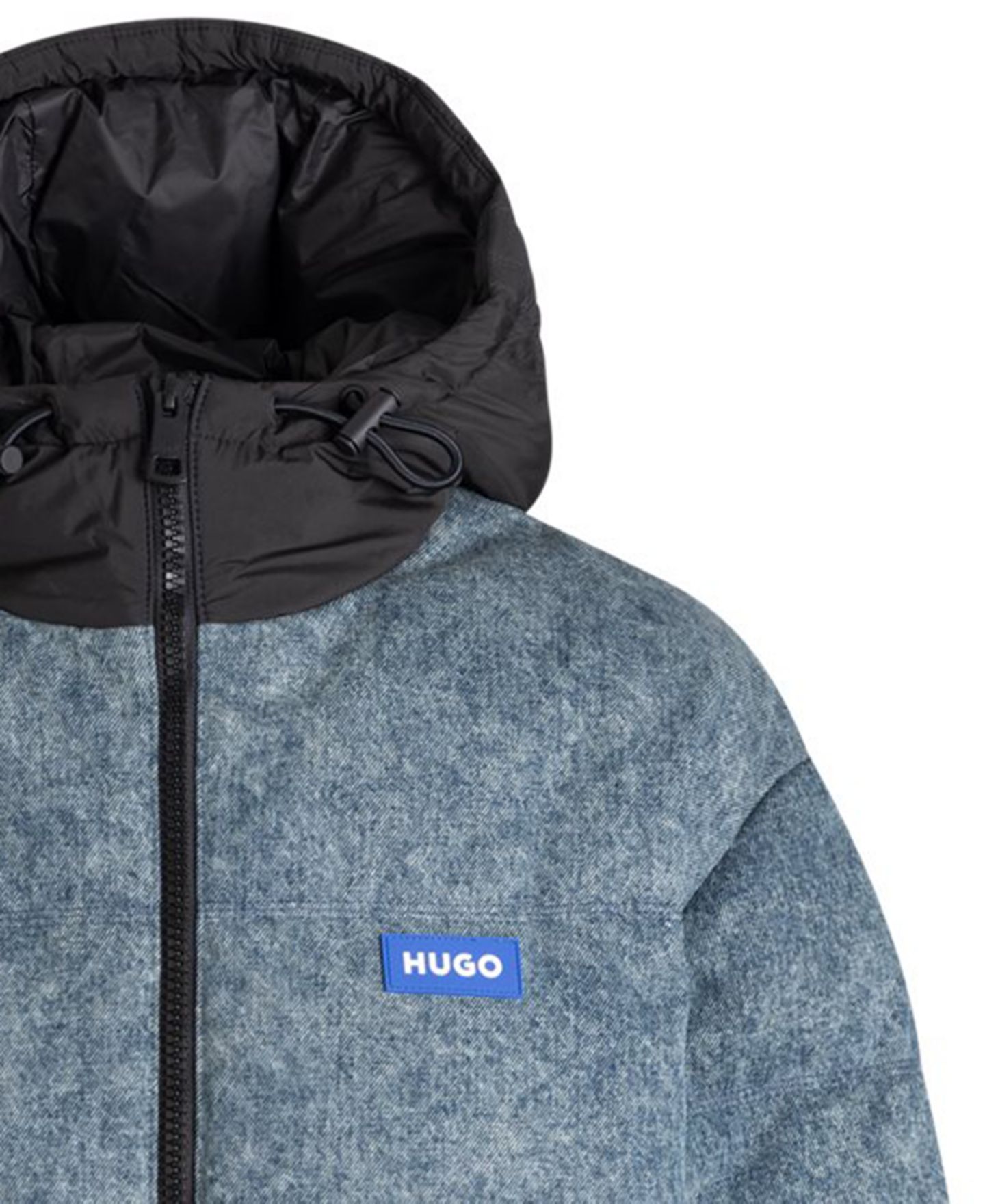 Мужская куртка Hugo Boss Dex Denim Hooded Puffer, цвет: Тёмный бежевый — фото 3