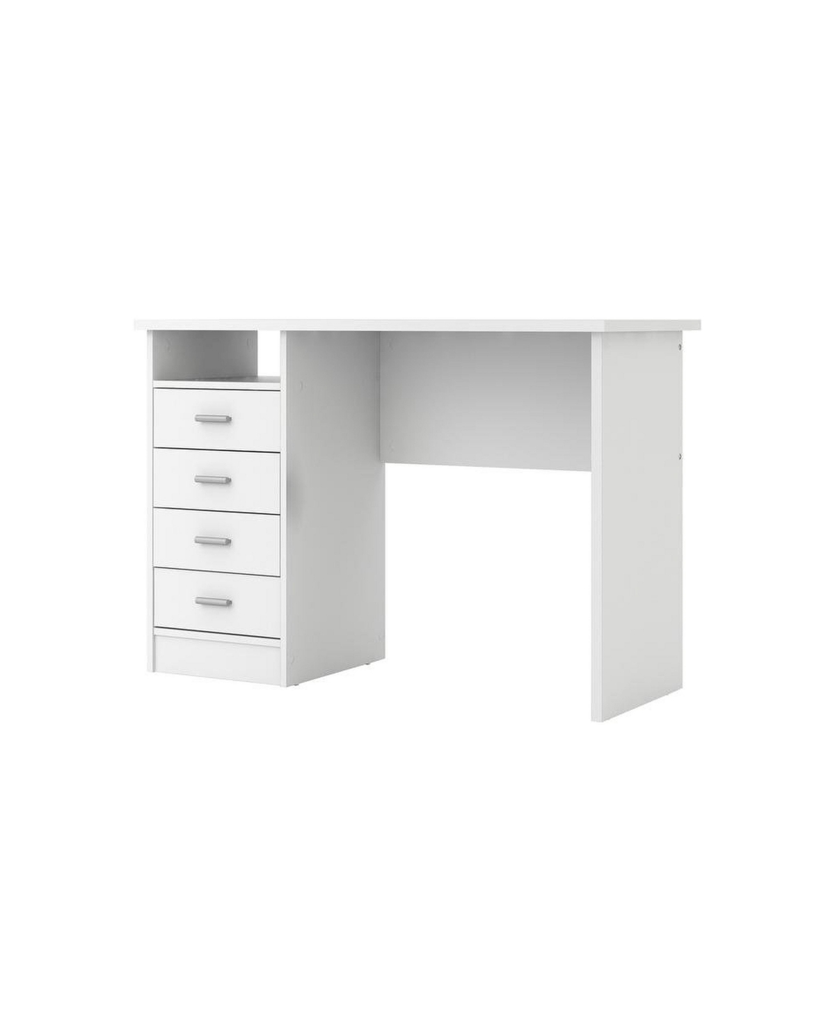 FurniFact Desk with 4 Drawers - Modern Office Desk for Storage and Productivity - White