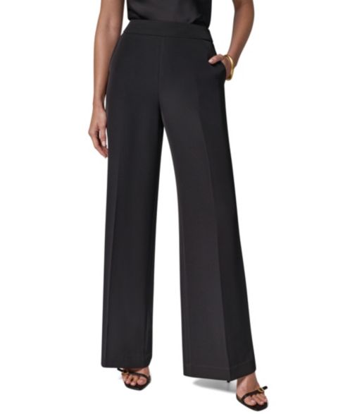 Женские брюки Donna Karan New York High-Waisted Wide-Leg, цвет: Чёрный