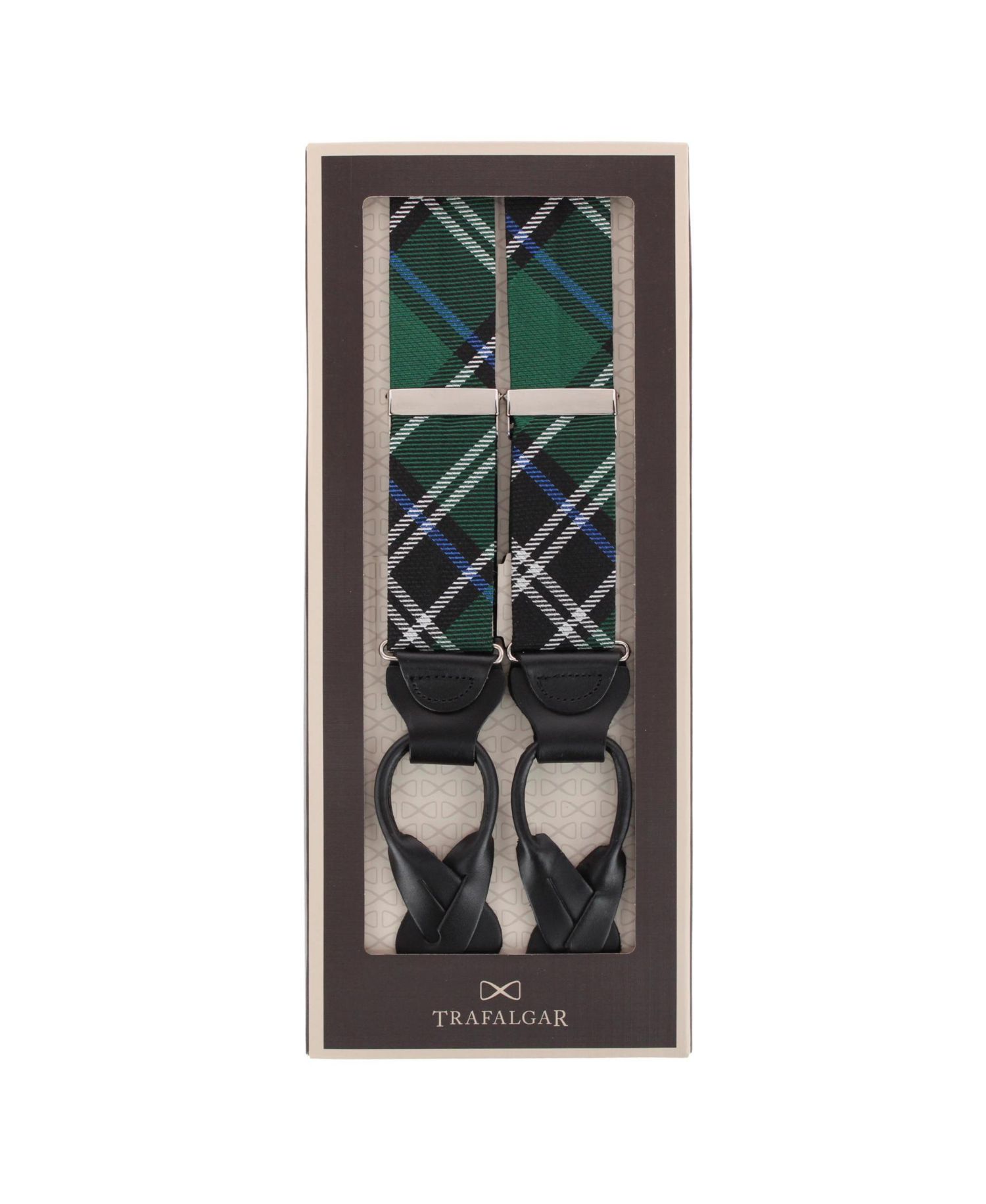 Jarlath Tartan Plaid Wool-Blend Button-End Suspenders