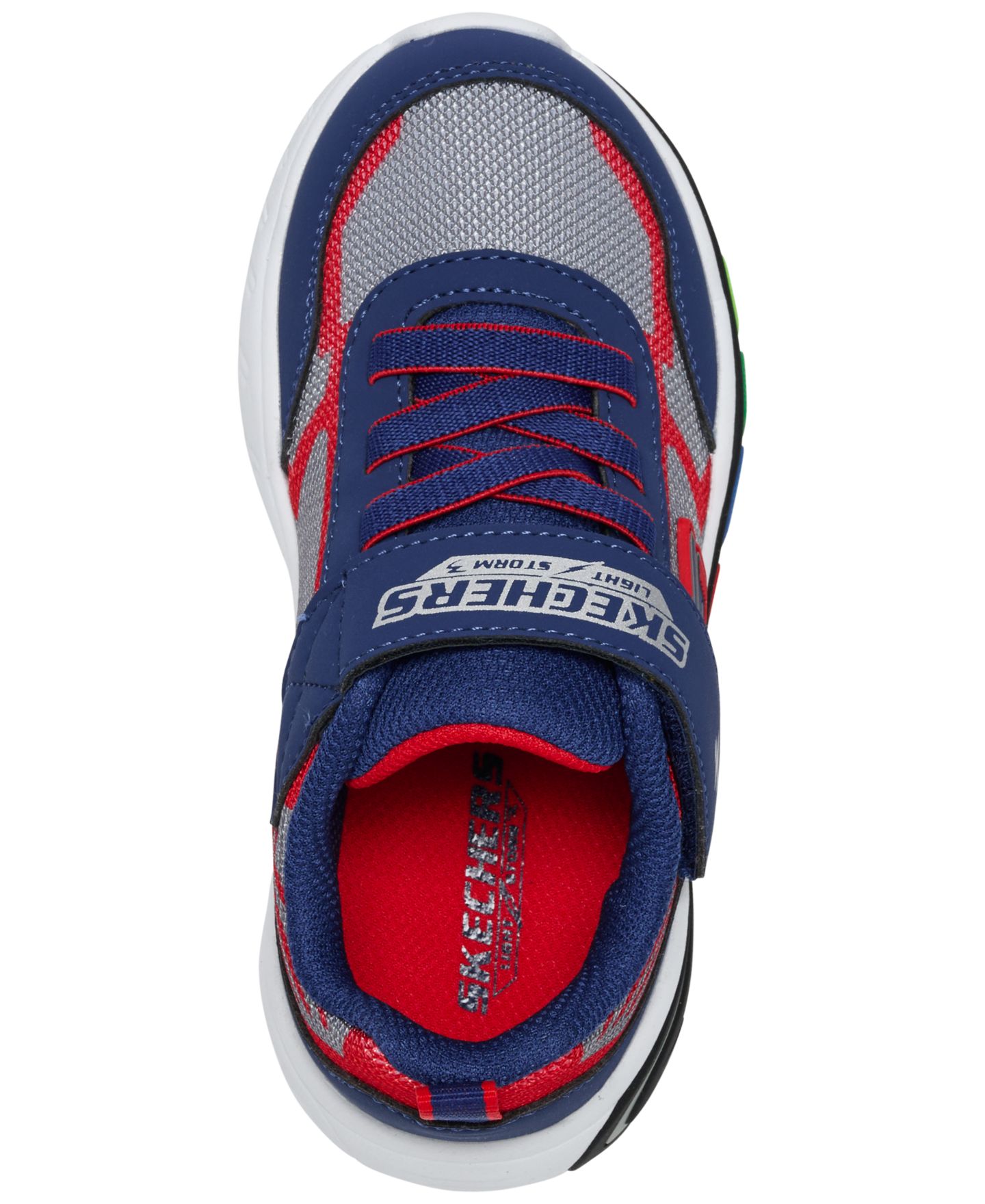 Детские кроссовки Skechers Play Scene Storm Brights со светом на липучках, цвет: Тёмно-синий / Красный — фото 5