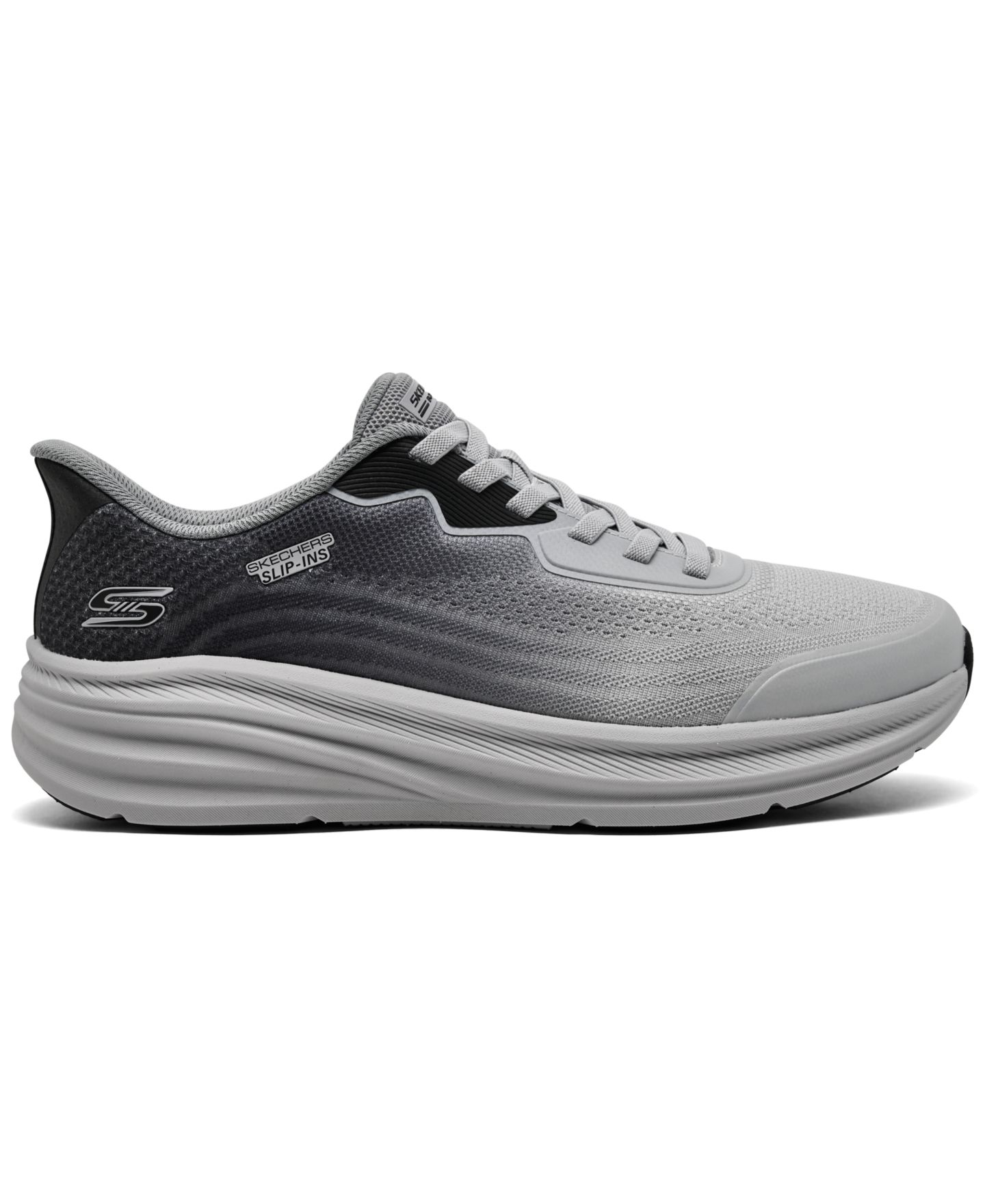 Мужские кроссовки Skechers Slip-ins: Bobz Skillz - Gradient Flow Casual, цвет: Серый — фото 2