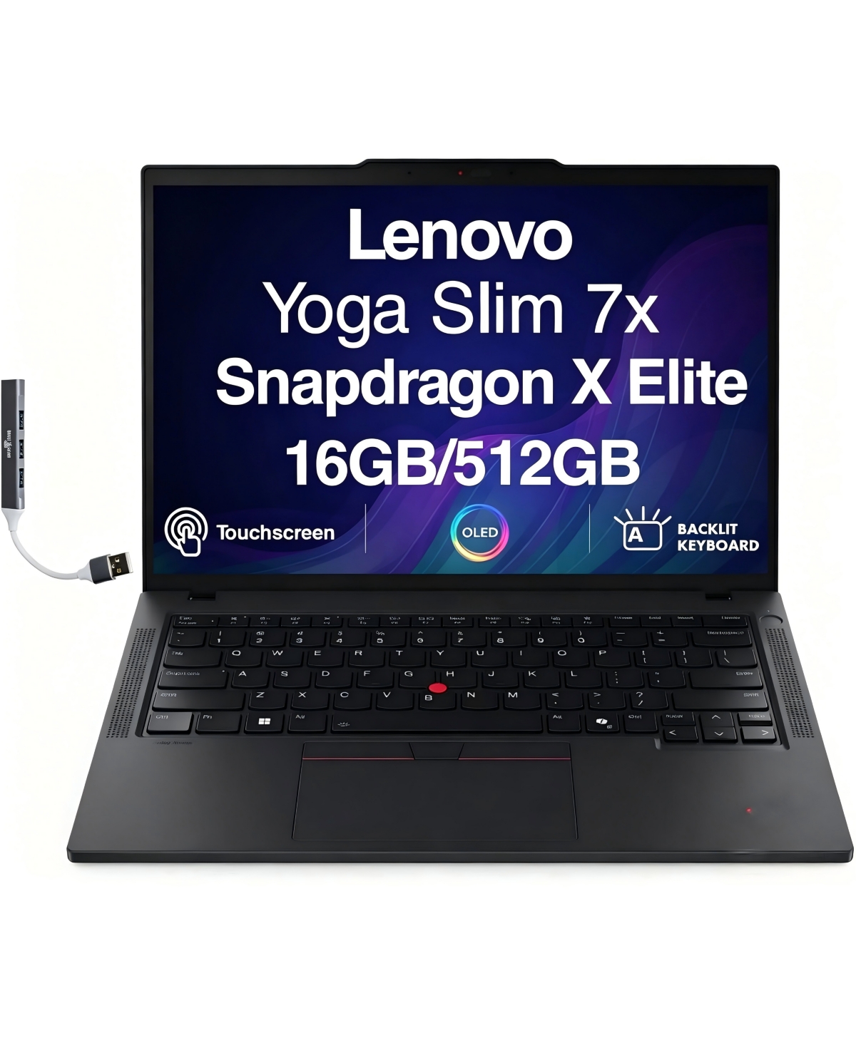 Lenovo Yoga Slim 7x 83EDCTO1WWUS1 Laptop, Snapdragon X Elite, 16GB, 512GB Ssd, 14.5 Touch2944x1840, Win 11 Pro - Cosmic blue