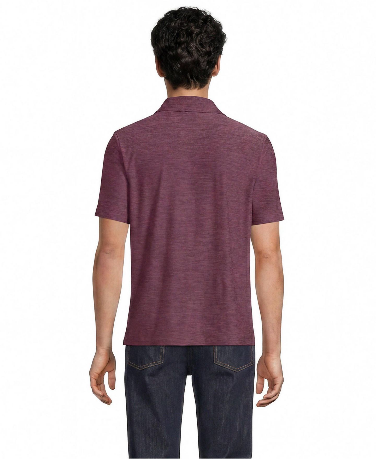 Мужское поло Lands' End Performance Flex Stretch Polo, цвет: Light Boysenberry Spacedye — фото 2