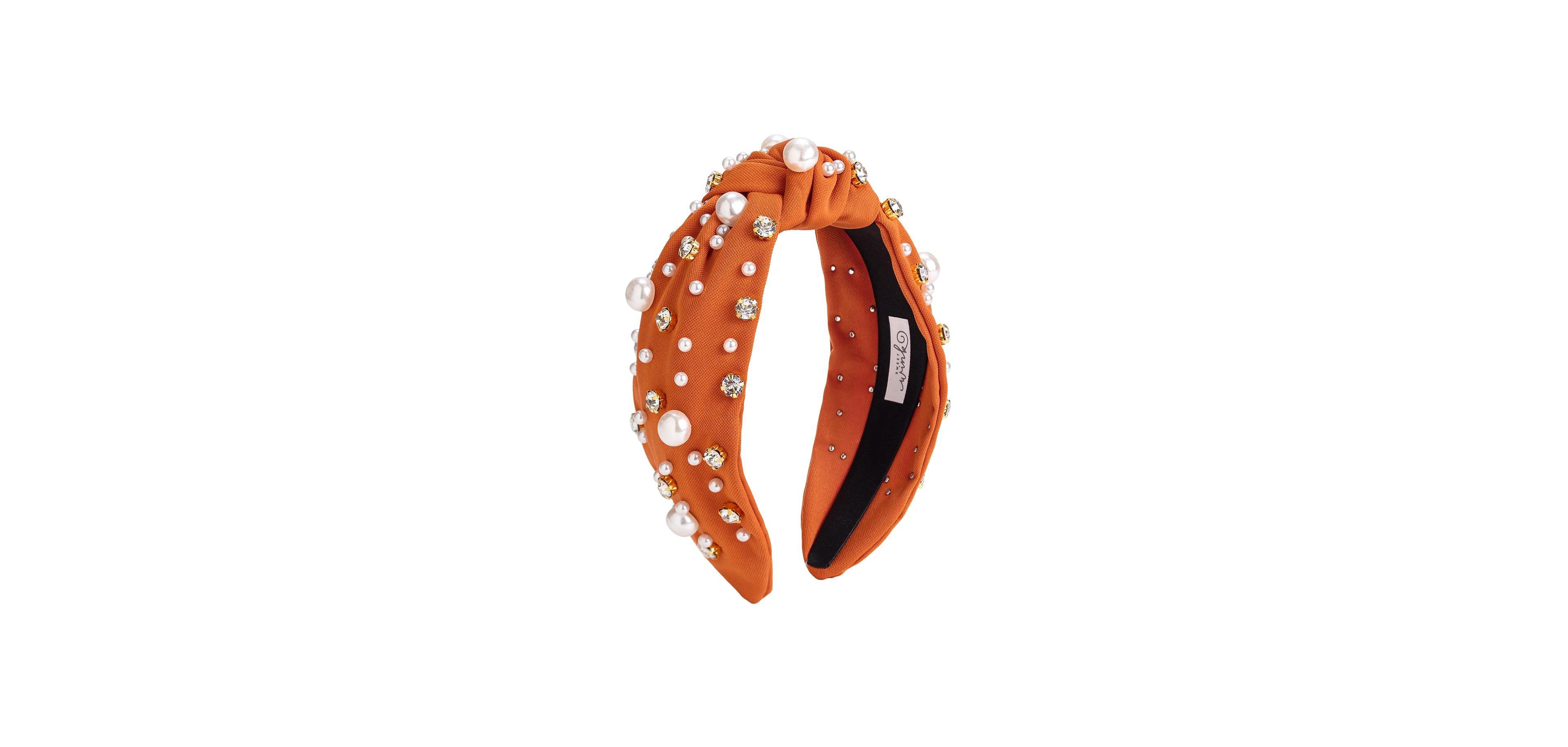Sweet Wink Girls' Spice Pearl Detail Satin-Lined Headband