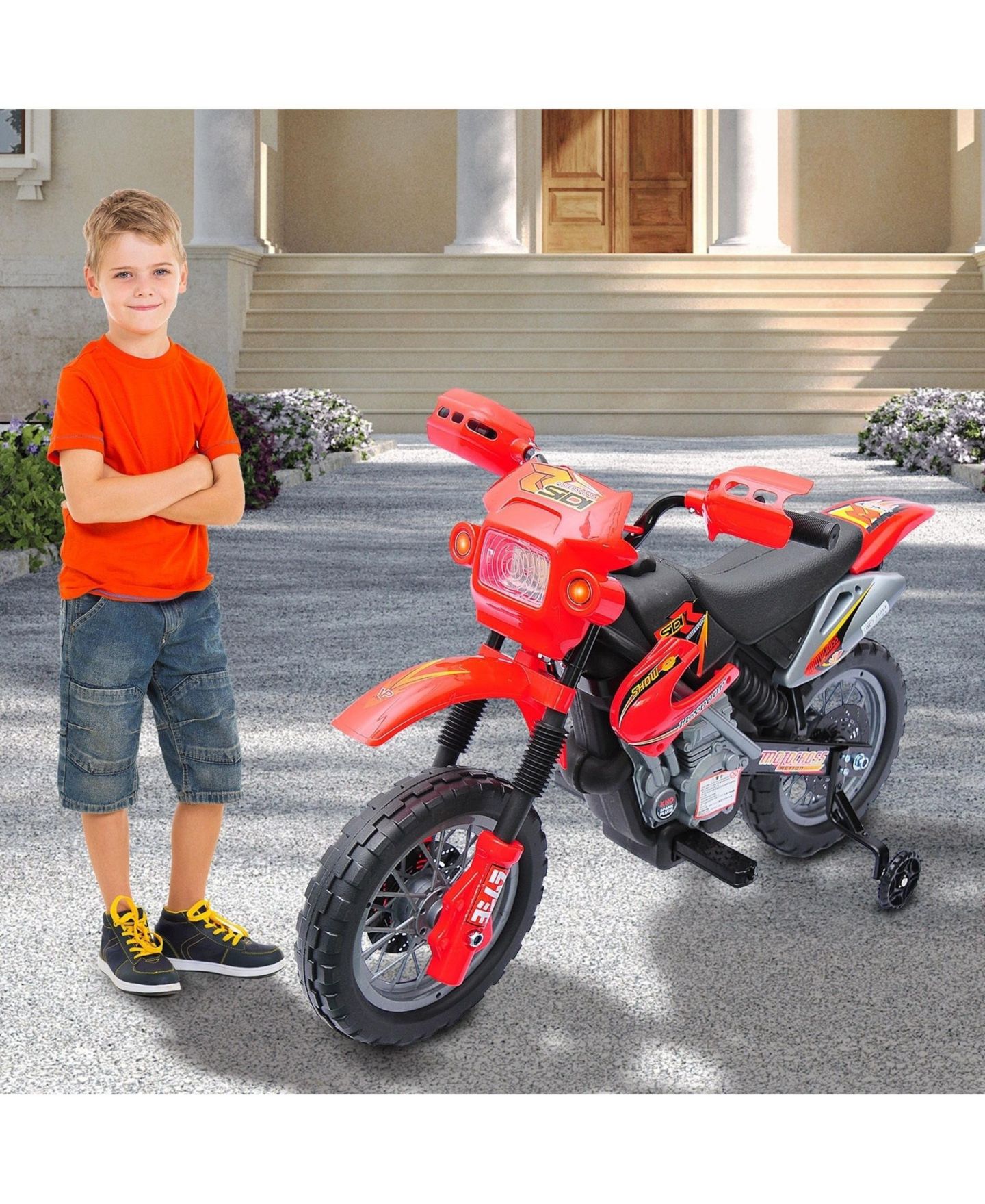 Детская игрушка SEVORLEY Kids 6V Battery-Powered Ride-On Motorcycle, 1 Rider, Ages 5-10 Years, цвет: Красный — фото 2