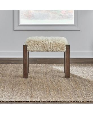 Broadmore Upholstered Console Stool - Faux Sheepskin