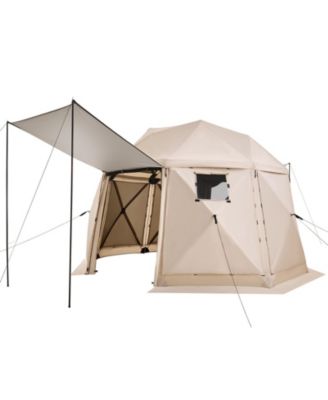 Outdoor Canopy Shelter, Carry Bag, Pop-Up Setup, 8-10 Person, 12 x 12 ft for Camping, Travel and Outdoor Activities