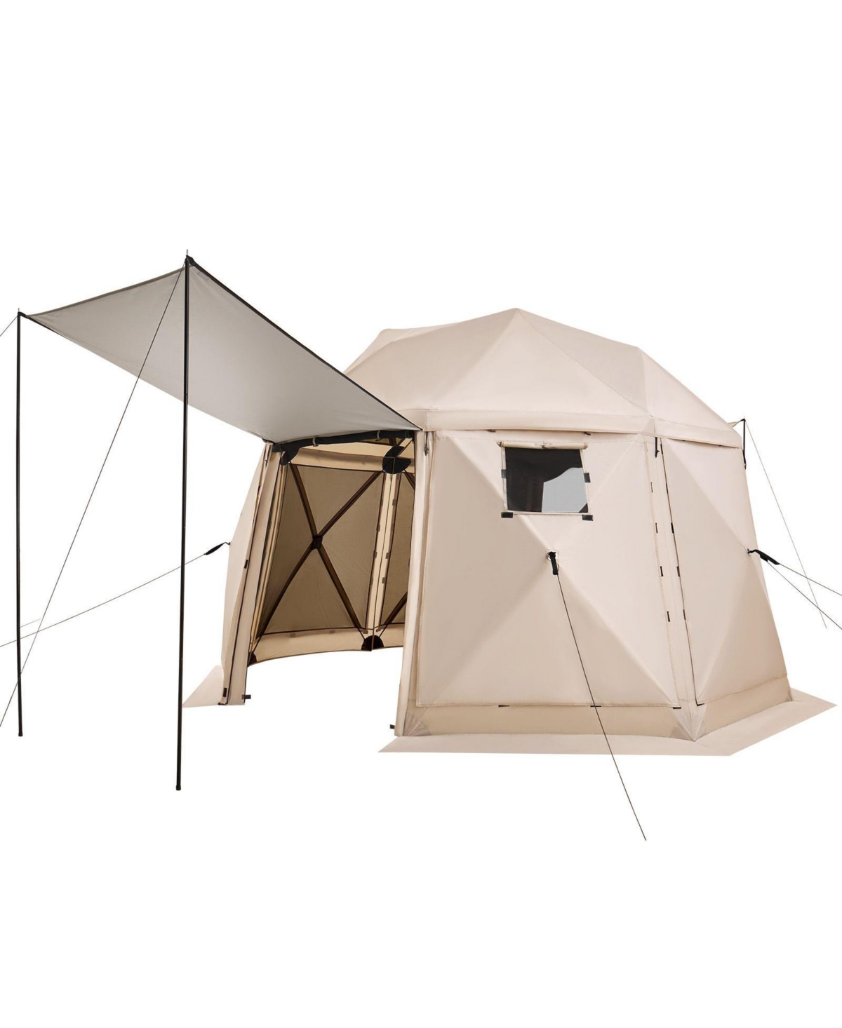 Sevorley Outdoor Canopy Shelter, Carry Bag, Pop-Up Setup, 8-10 Person, 12 x 12 ft for Camping, Travel and Outdoor Activities