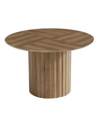 Modern Round Dining Table with Pedestal Base for Kitchen and Dining Area