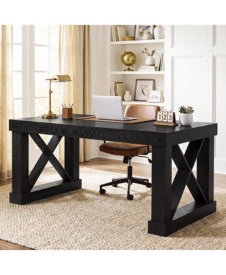 63-Inch Executive Desk, Farmhouse Office Computer Desk
