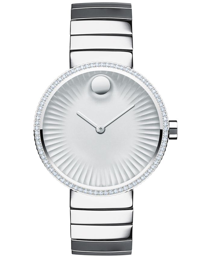 Movado Women s Swiss Edge Diamond 3 8 ct. t.w. Stainless Steel