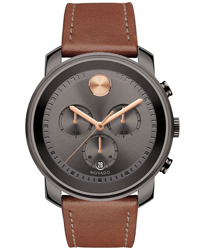 Movado men s 2025 swiss bold cognac