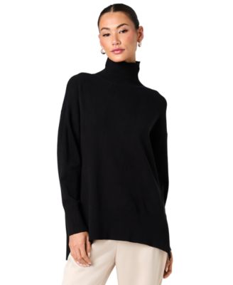 Women's Long-Sleeve Turtleneck Side-Slit Sweater