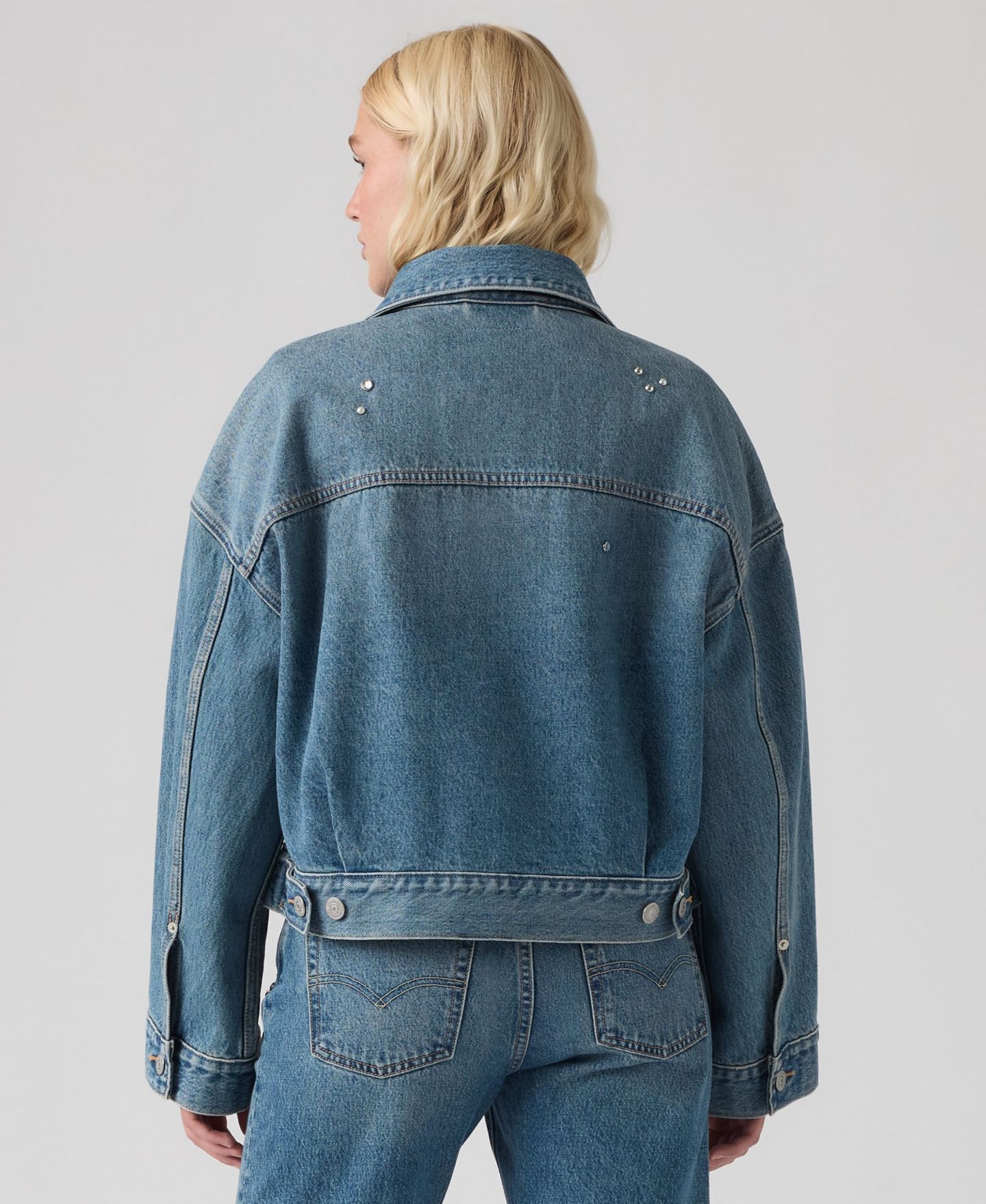 Женская куртка Levi's Premium Trip On Drip Cropped Loose Denim Trucker, цвет: Trip On Drip Trucker — фото 4
