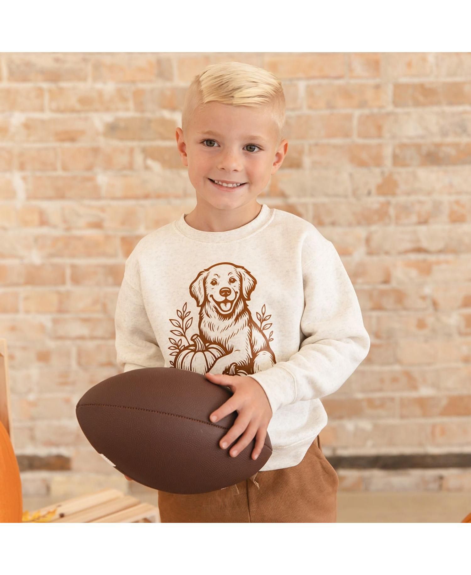 Boys' 4-20 Golden Retriever Harvest Crewneck Long-Sleeve Sweatshirt