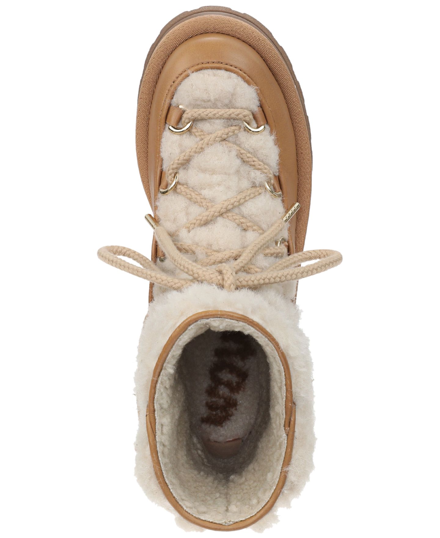 Женские ботинки Sam Edelman Ovie Lace-Up Faux Fur, цвет: Рыжевато-коричневый кожаный — фото 4