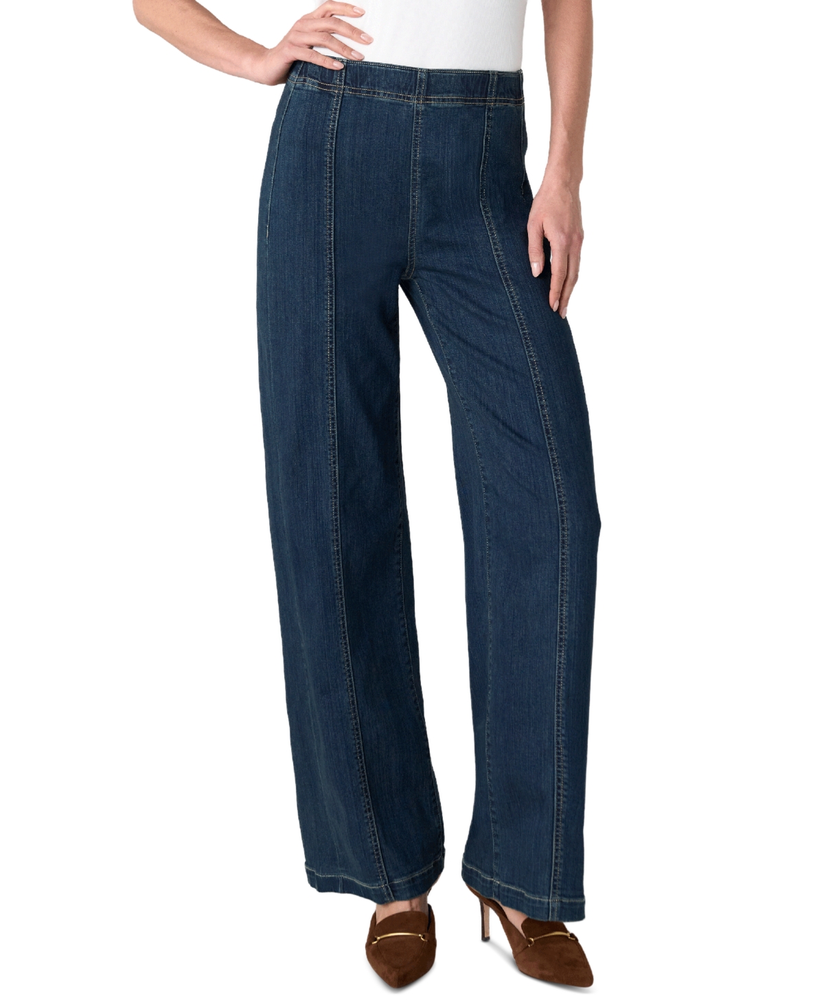 Liverpool Los Angeles Women's High-Rise Wide-Leg Pull-On Jeans