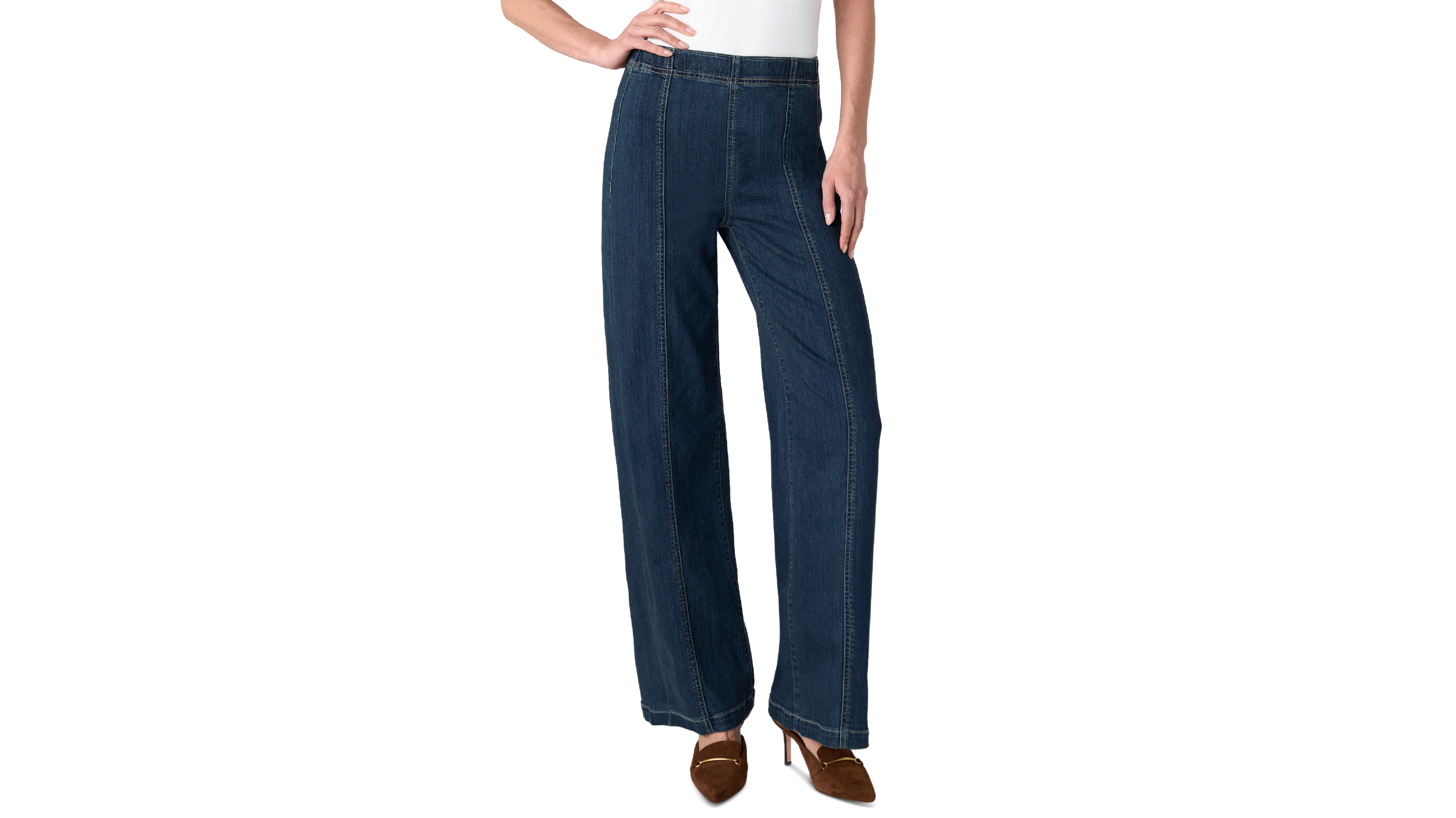 Liverpool Los Angeles Women's High-Rise Wide-Leg Pull-On Jeans