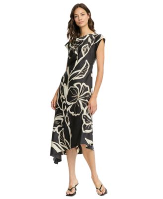 Women's Cap-Sleeve Asymmetric-Hem Dress
